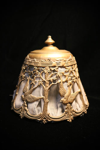 Antique cast metal bird lamp shade