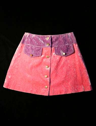 1960s velour pink & purple Barbie mini skirt