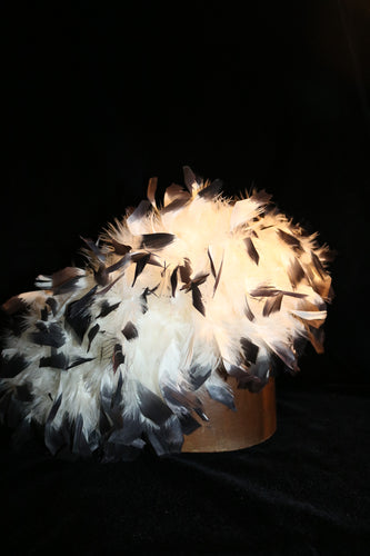 Black & white high fashion feather hat